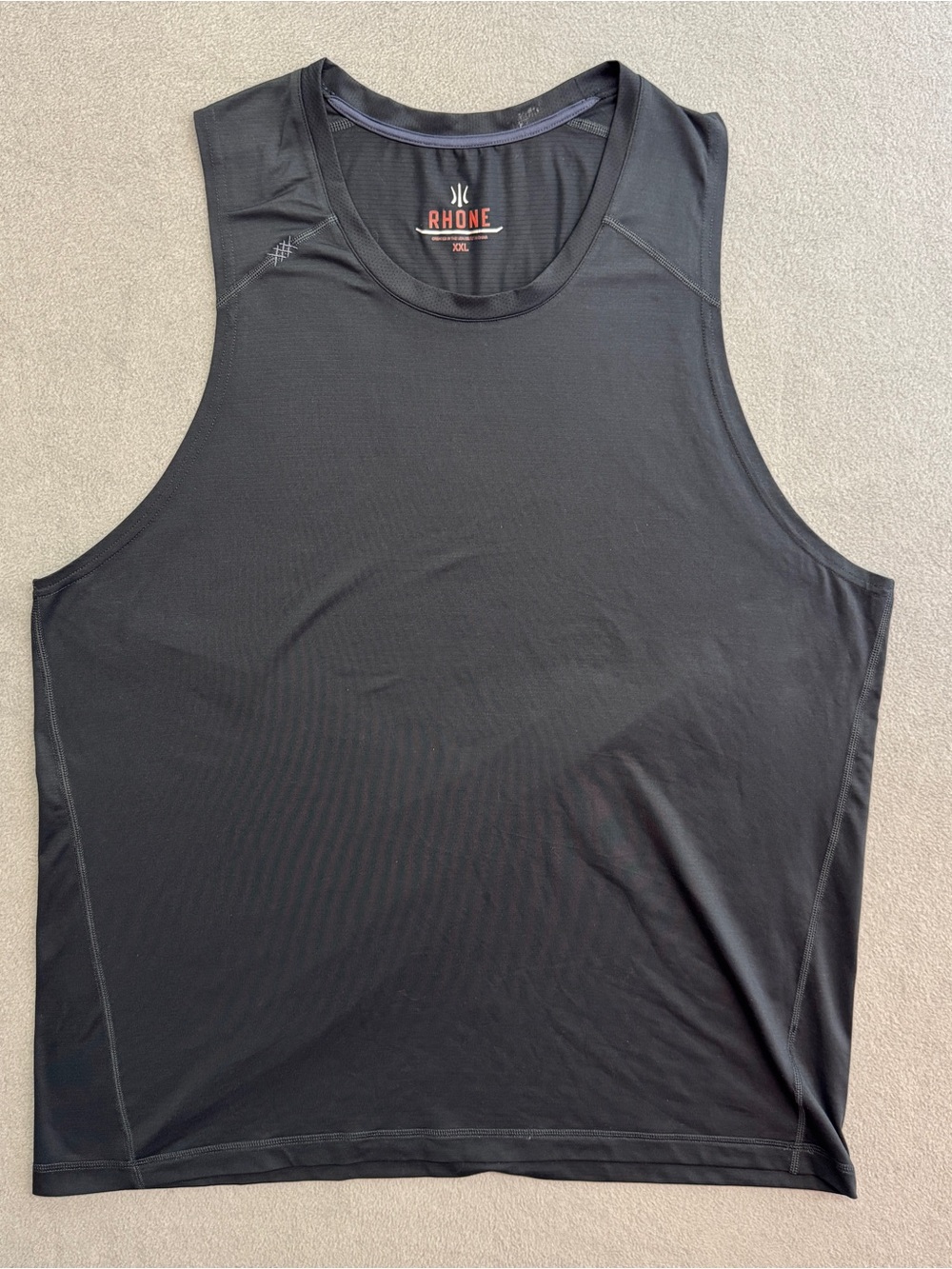 Rhone Tank Top XXL Men's Gray Black Sleeveless Shirt Gym Training Logo Comfort